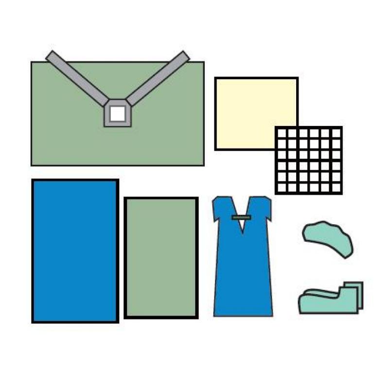 Комплект одягу та покриттів для Кесаревого розтину № 1, стерильний, одноразового використання ,ТМ «АХІЛЛ»